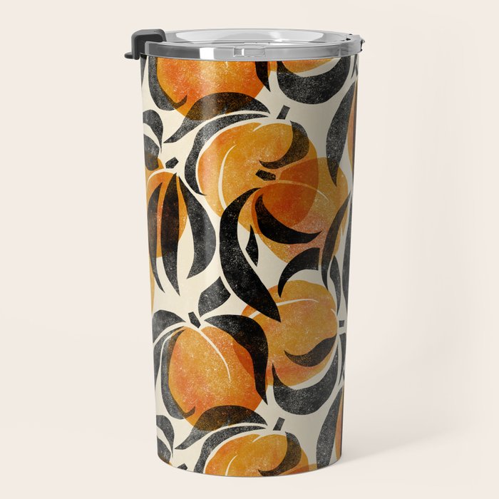 Peaches - marigold & black Travel Mug Gallery Image 3