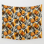 Peaches - marigold & black Wall Tapestry Gallery Image 4