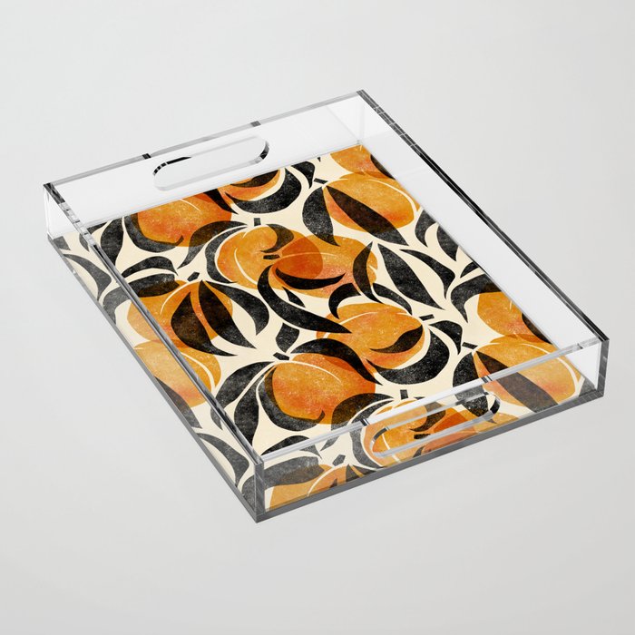 Peaches - marigold & black Acrylic Tray Gallery Image 1