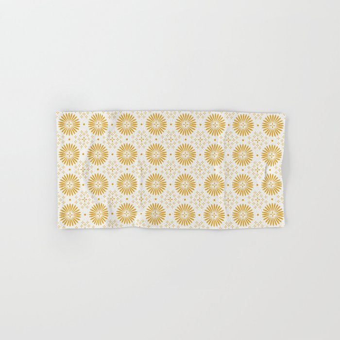 Happy Sunshine - yellow art, sunshine, boho art, bohemian, tile, home decor, yellow, yellow art print Bath Towel Gallery Image 1