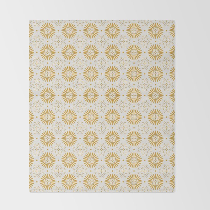 Happy Sunshine - yellow art, sunshine, boho art, bohemian, tile, home decor, yellow, yellow art print Throw Blanket Gallery Image 2