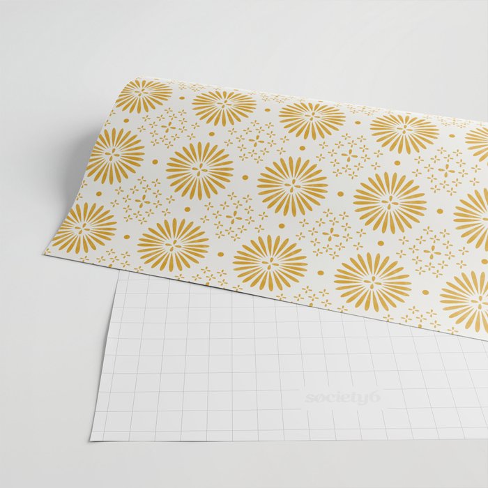 Happy Sunshine - yellow art, sunshine, boho art, bohemian, tile, home decor, yellow, yellow art print Wrapping Paper Gallery Image 2