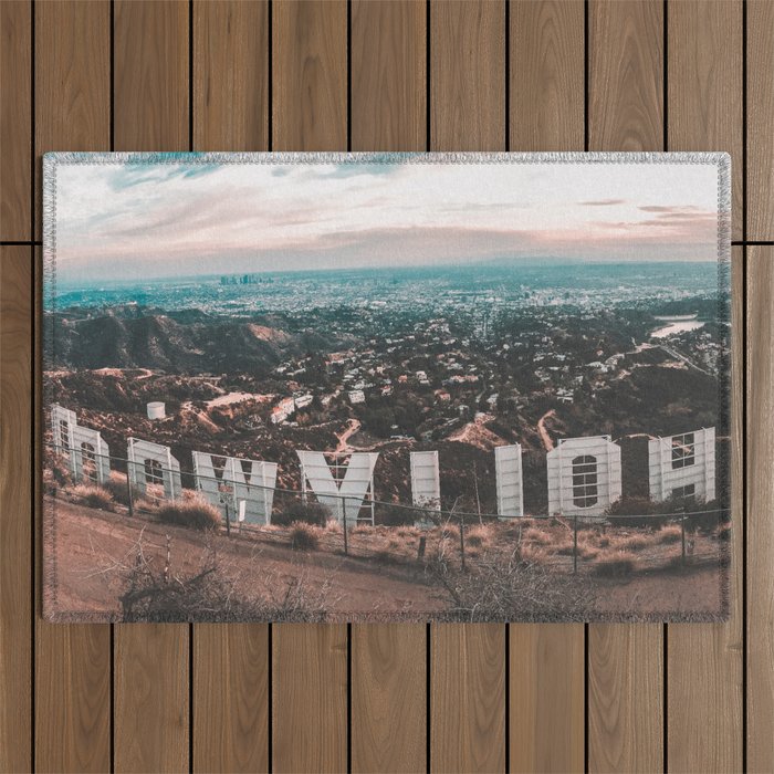 Hollywood Sign Outdoor Rug Gallery Image 1