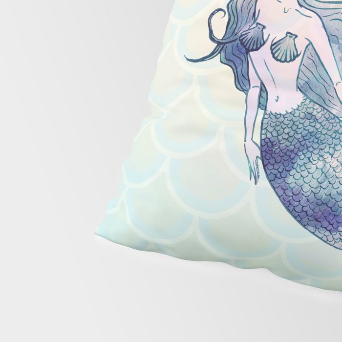 Watercolor Mermaid Pillow Sham Gallery Image 4