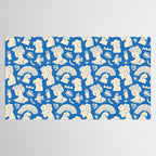 Ancient blue greek statue doodle pattern Tablecloth Gallery Image 2