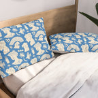 Ancient blue greek statue doodle pattern Pillow Sham Gallery Image 2