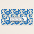 Ancient blue greek statue doodle pattern Desk Mat Gallery Image 1