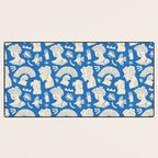 Ancient blue greek statue doodle pattern Desk Mat Gallery Image 3