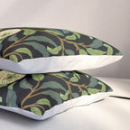 William Morris Enchanted Bird & Pomegranate Black Botanical Pillow Sham Gallery Image 3