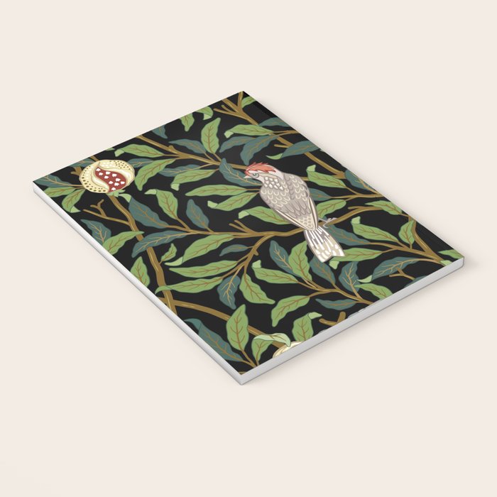 William Morris Enchanted Bird & Pomegranate Black Botanical Notebook Gallery Image 3