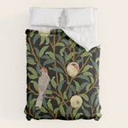 William Morris Enchanted Bird & Pomegranate Black Botanical Duvet Cover Gallery Image 6