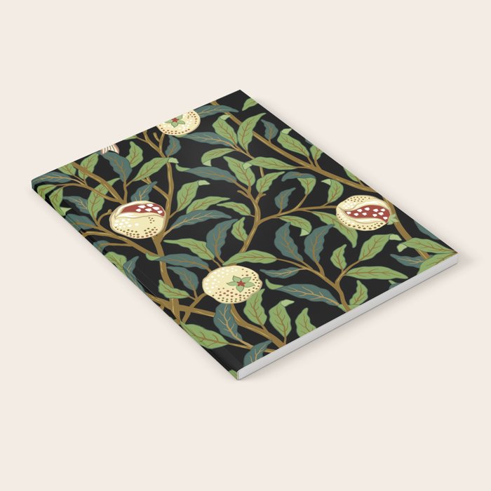 William Morris Enchanted Bird & Pomegranate Black Botanical Notebook Gallery Image 1