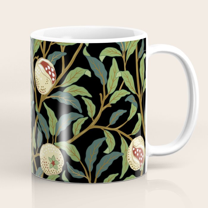 William Morris Enchanted Bird & Pomegranate Black Botanical Coffee Mug Gallery Image 1