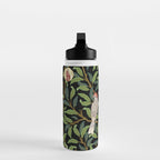 William Morris Enchanted Bird & Pomegranate Black Botanical Water Bottle Gallery Image 3