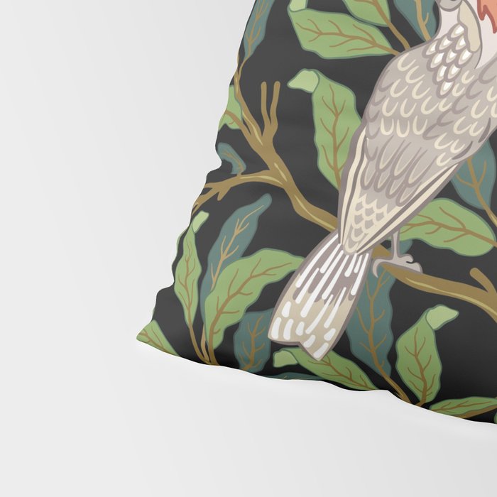 William Morris Enchanted Bird & Pomegranate Black Botanical Pillow Sham Gallery Image 4
