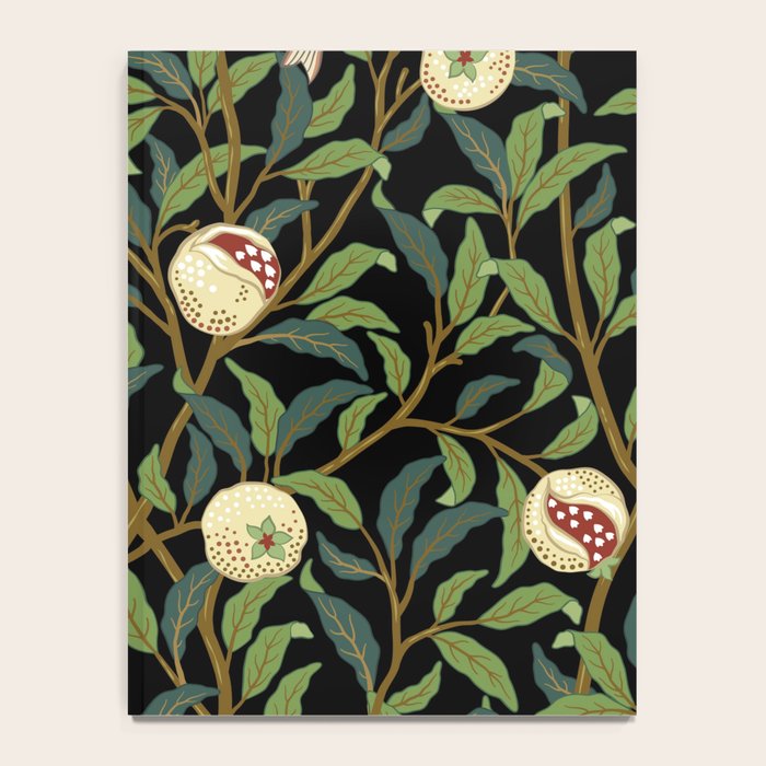 William Morris Enchanted Bird & Pomegranate Black Botanical Notebook Gallery Image 4