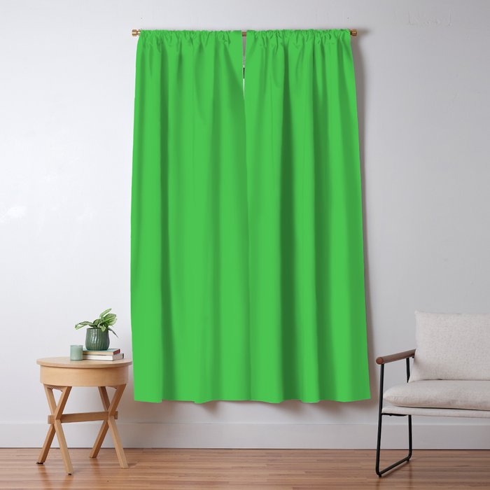 Solid Bright Kelly Green Color Window Curtain Gallery Image 1