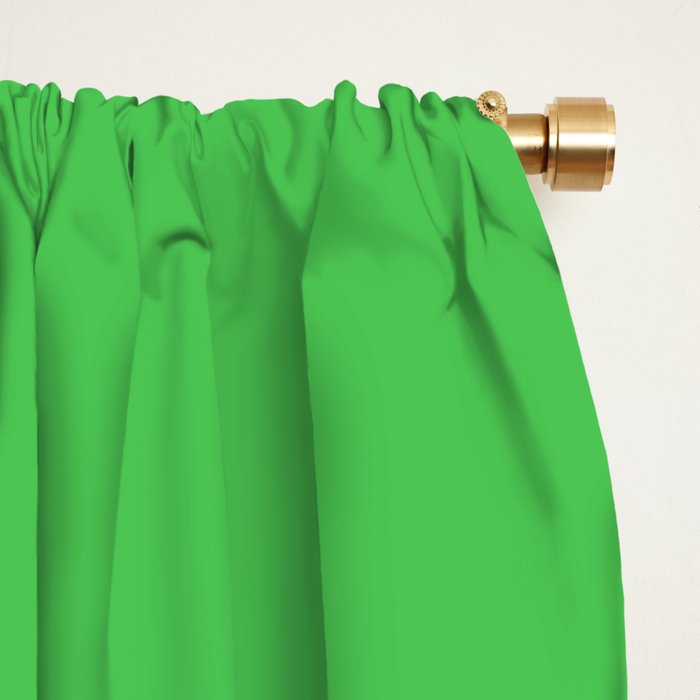 Solid Bright Kelly Green Color Window Curtain Gallery Image 2