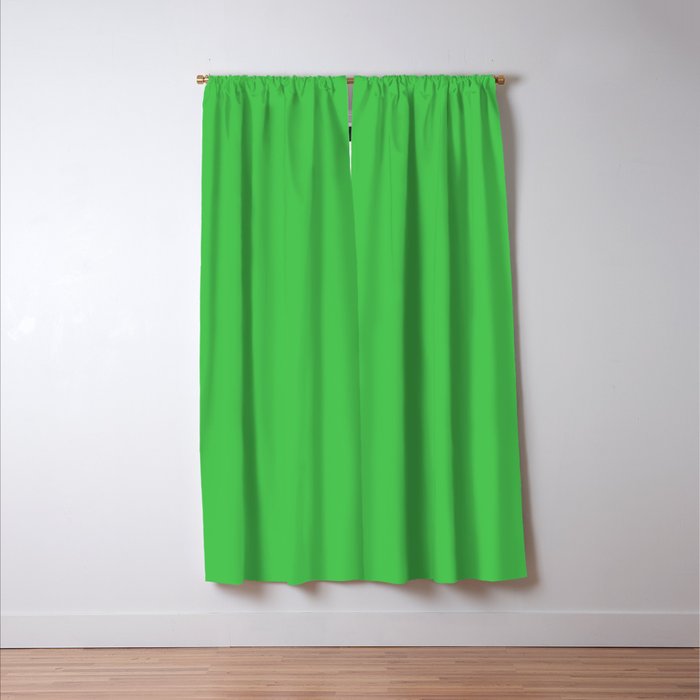 Solid Bright Kelly Green Color Window Curtain Gallery Image 3