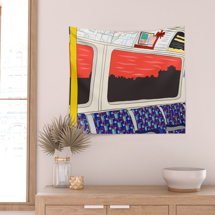 View from London Train Line Wall Tapestry Gallery Image 2