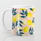 Lemon Goodness, Botanical Nature Forest Illustration, Bohemian Blush Colorful Painting Coffee Mug Gallery Image 3