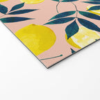 Lemon Goodness, Botanical Nature Forest Illustration, Bohemian Blush Colorful Painting Welcome Mat Gallery Image 2