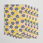 Lemon Goodness, Botanical Nature Forest Illustration, Bohemian Blush Colorful Painting Wrapping Paper Gallery Image 3
