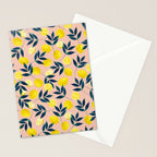 Lemon Goodness, Botanical Nature Forest Illustration, Bohemian Blush Colorful Painting Stationery Card Gallery Image 2