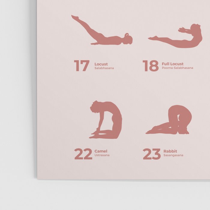 The 26 Poses OF Bikram Yoga Peach  Poster Gallery Image 3