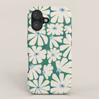 Daisy fresh 2 - green blue iPhone Case Gallery Image 1
