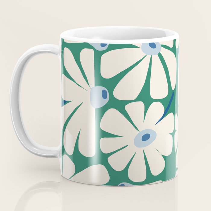 Daisy fresh 2 - green blue Coffee Mug Gallery Image 3