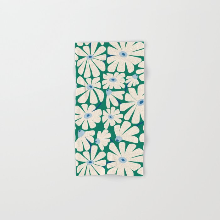 Daisy fresh 2 - green blue Bath Towel Gallery Image 1