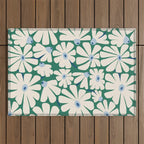Daisy fresh 2 - green blue Outdoor Rug Gallery Image 1