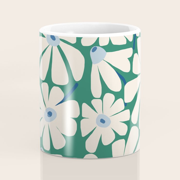 Daisy fresh 2 - green blue Coffee Mug Gallery Image 4