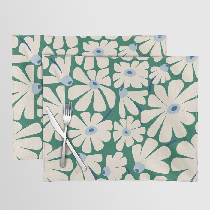 Daisy fresh 2 - green blue Placemat Gallery Image 1