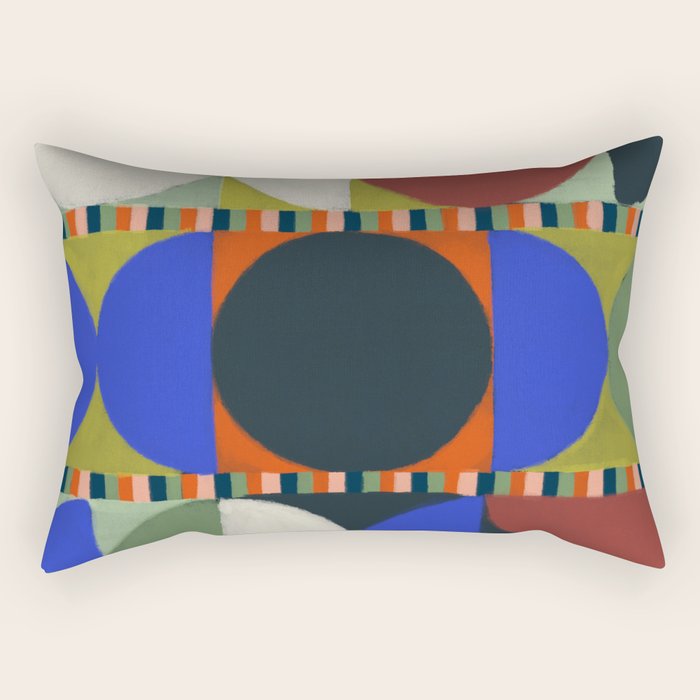 Stripes and Circles Rectangular Pillow Gallery Image 2