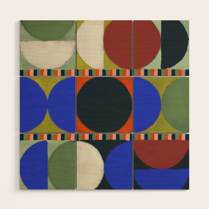 Stripes and Circles Wood Wall Art Gallery Image 1