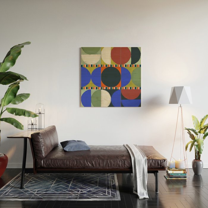 Stripes and Circles Wood Wall Art Gallery Image 2