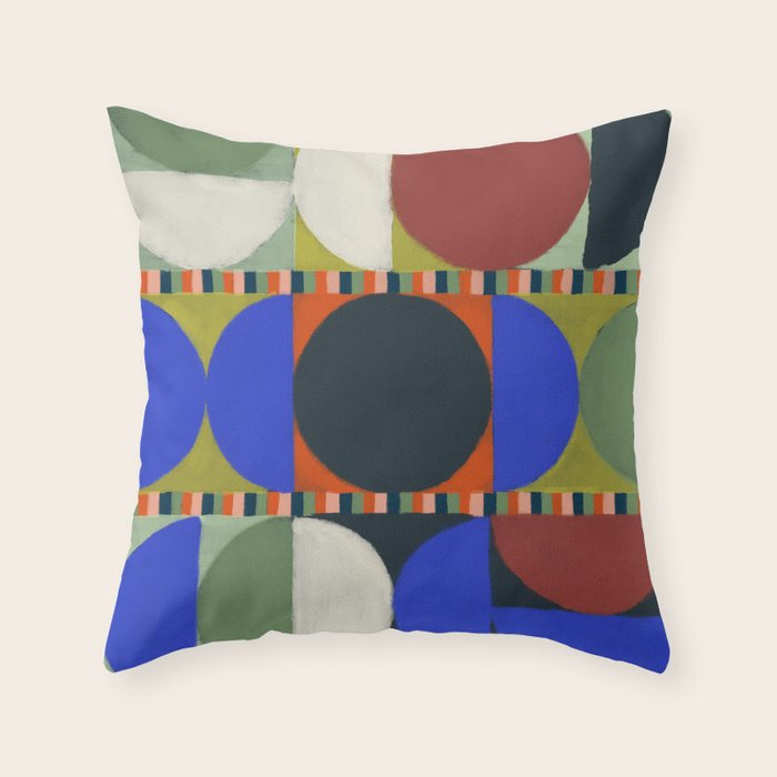 Stripes and Circles Throw Pillow Gallery Image 1