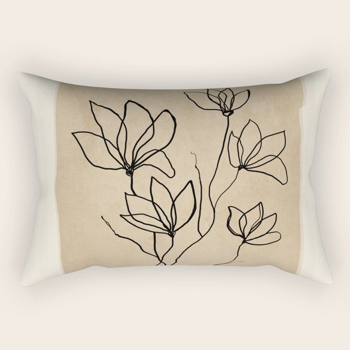 Line Wildflowers 2 Rectangular Pillow Gallery Image 1