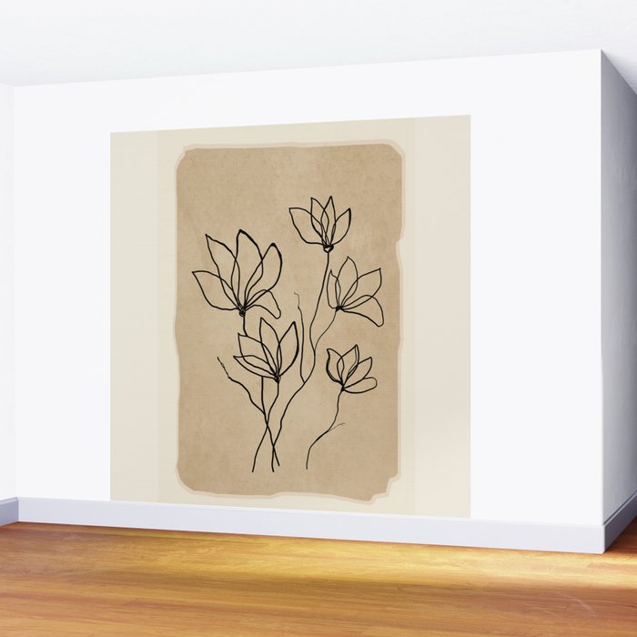 Line Wildflowers 2 Wall Mural Gallery Image 2