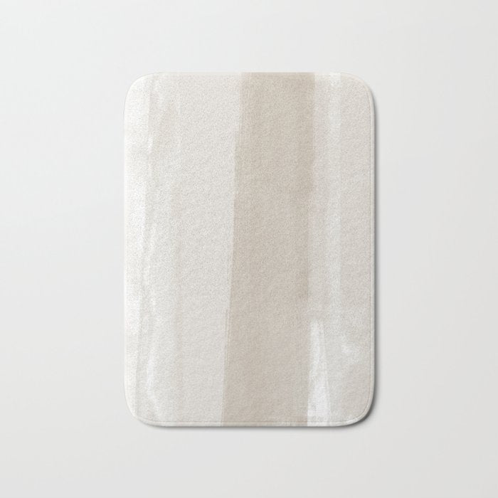 Beige Ombre Minimalist Abstract Painting Bath Mat Gallery Image 1