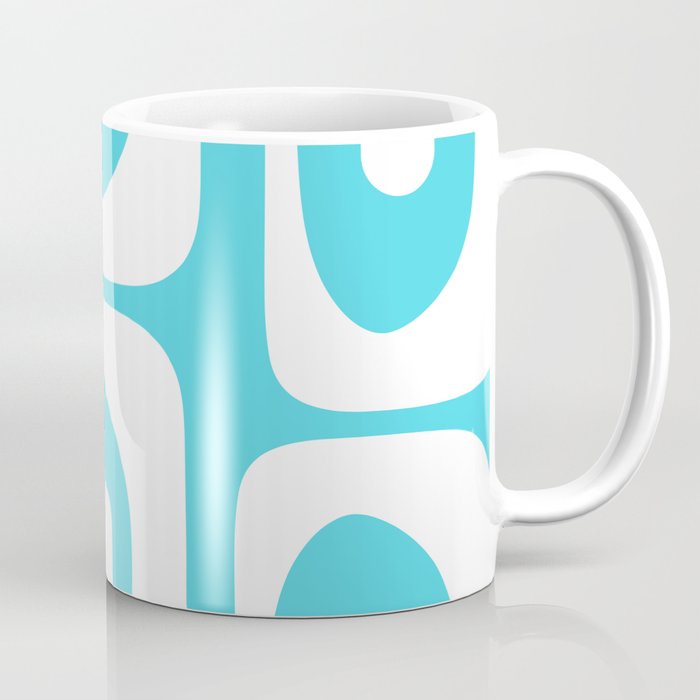 Robin's Egg Blue Turquoise Mid Century Modern Piquet Minimalist Abstract Coffee Mug Gallery Image 1