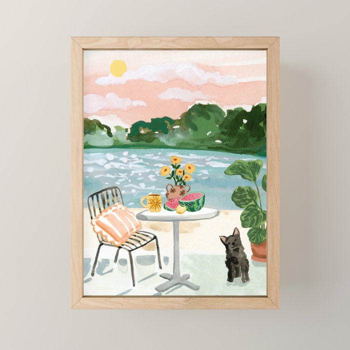 Beach Side Cafe Mini Art Print Gallery Image 1