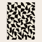  Black&White Warped Wavy Check Poster Gallery Image 4