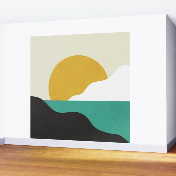 Sunny Island - Gold Green Wall Mural Gallery Image 2