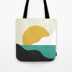 Sunny Island - Gold Green Tote Bag Gallery Image 1