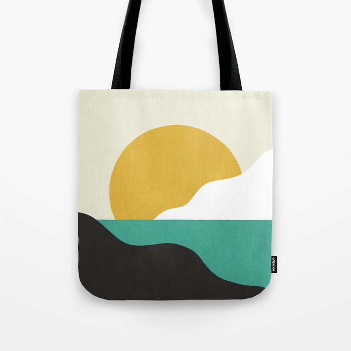 Sunny Island - Gold Green Tote Bag Gallery Image 1