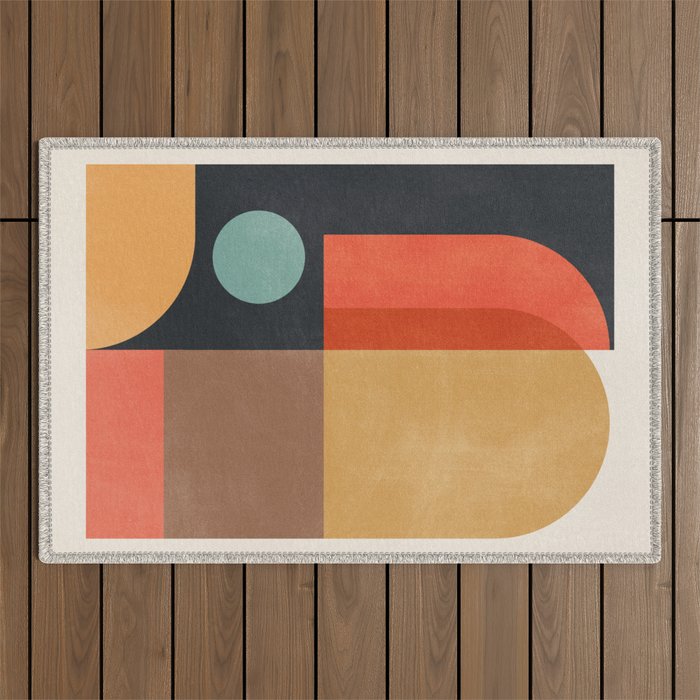 geometric abstract 19 Outdoor Rug Gallery Image 1