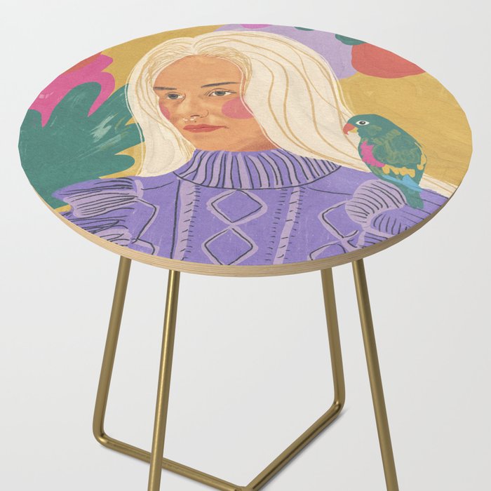 Parrot owner portrait Side Table Gallery Image 2